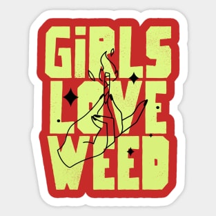 girl love weed Sticker